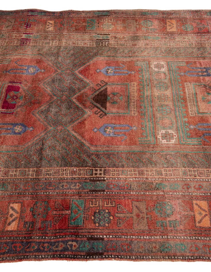 Detail image of  5' x 9' 8  Hand Knotted Ultra Vintage Persian Wool Runner Rug