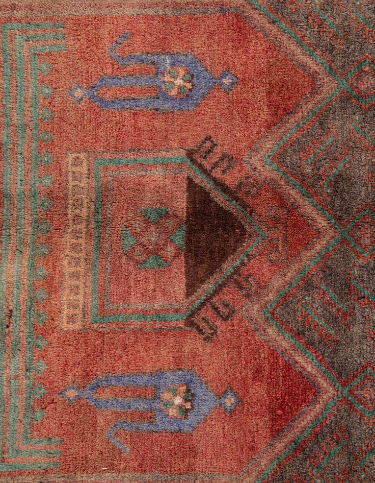 Detail image of  5' x 9' 8  Hand Knotted Ultra Vintage Persian Wool Runner Rug