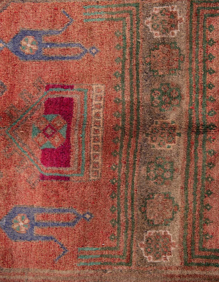 Detail image of  5' x 9' 8  Hand Knotted Ultra Vintage Persian Wool Runner Rug