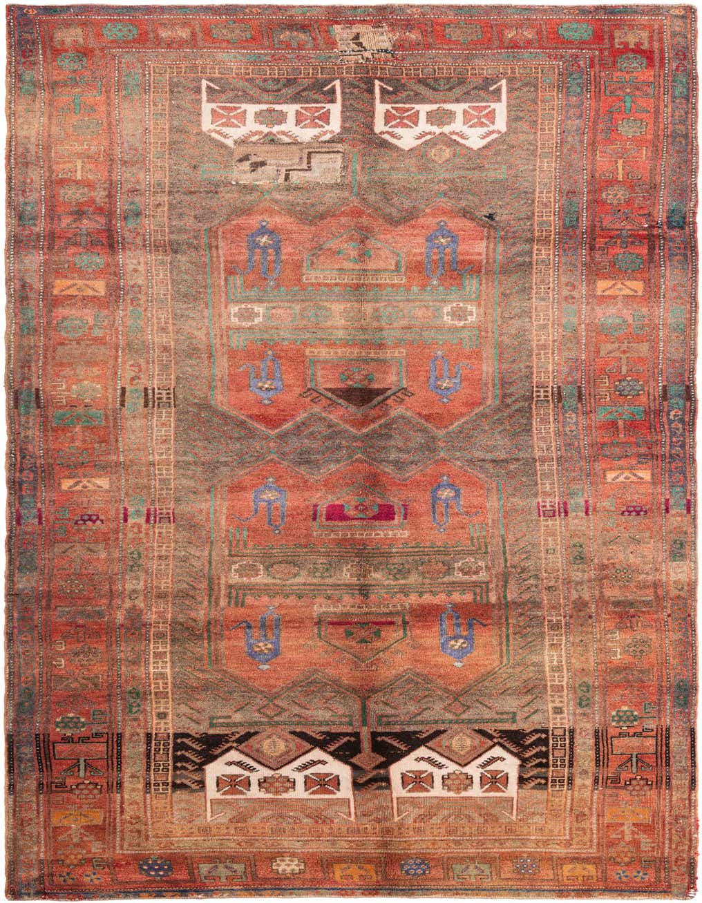 Primary image of  5' x 9' 8  Hand Knotted Ultra Vintage Persian Wool Runner Rug