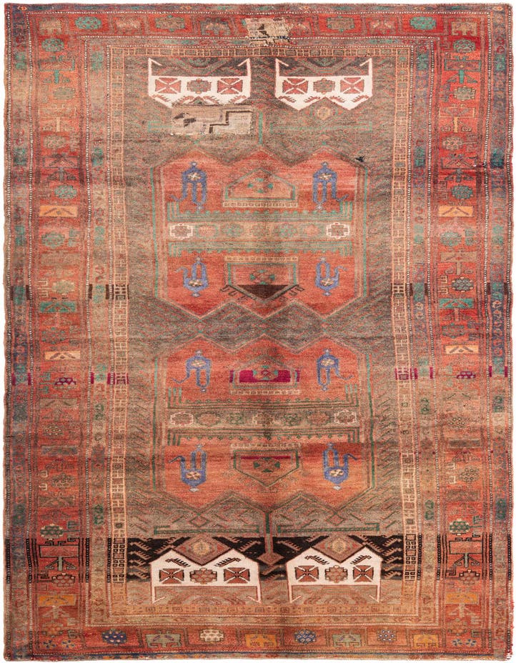  5' x 9' 8  Hand Knotted Ultra Vintage Persian W...