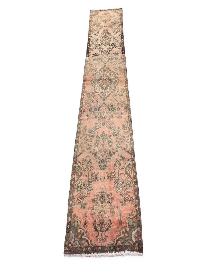 Detail image of  2' 3 x 9'  Hand Knotted Ultra Vintage Persian Wool Runner Rug