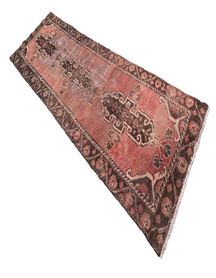 Detail image of  3' x 9' 1  Hand Knotted Ultra Vintage Persian Wool Runner Rug