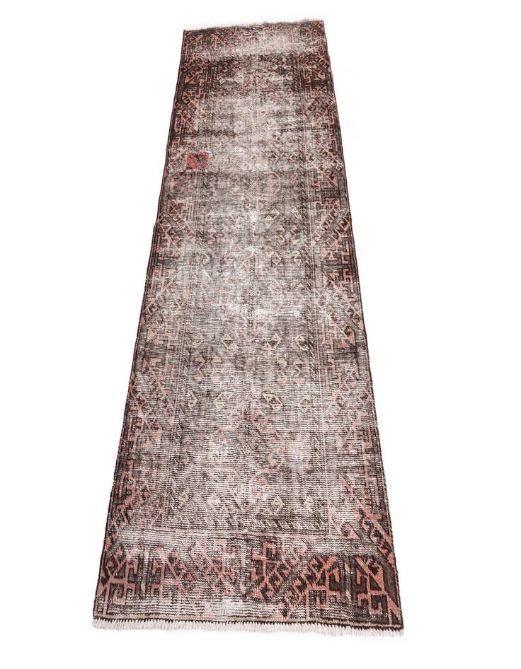 Detail image of  3' 4 x 7'  Hand Knotted Ultra Vintage Persian Wool Runner Rug