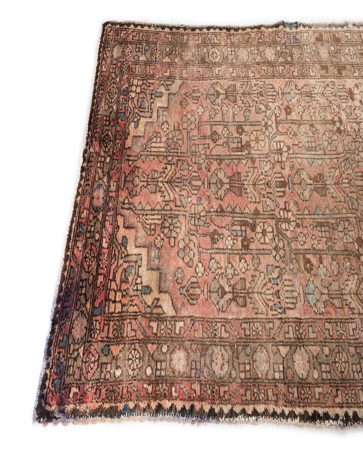 Detail image of  3' 10 x 9' 9  Hand Knotted Ultra Vintage Persian Wool Runner Rug