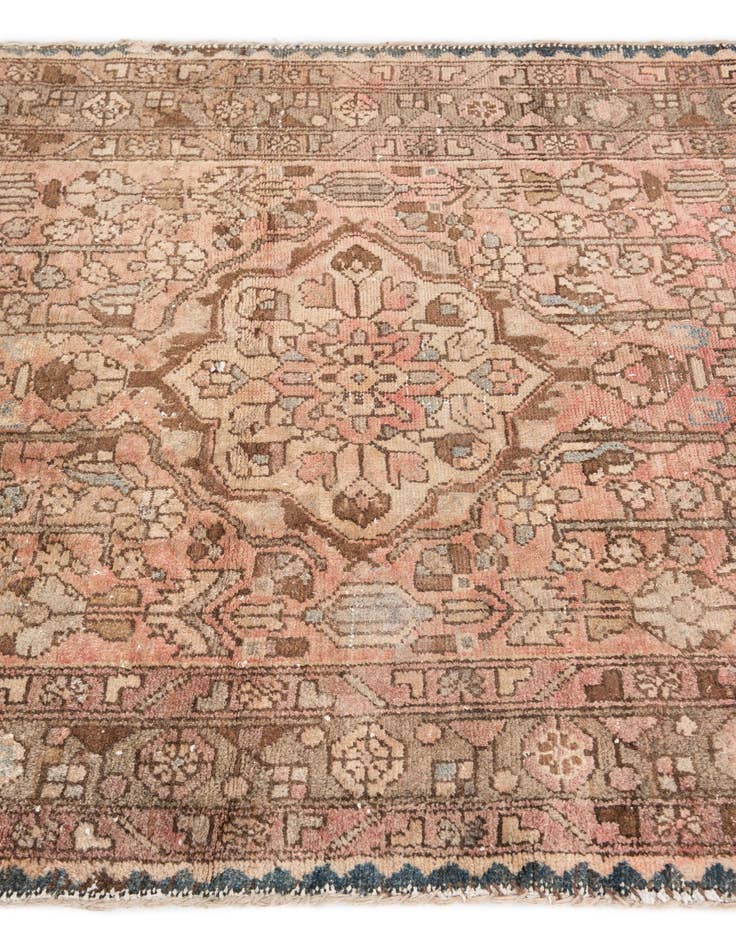 Detail image of  3' 10 x 9' 9  Hand Knotted Ultra Vintage Persian Wool Runner Rug