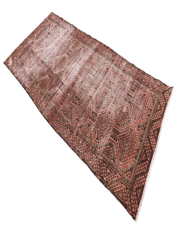 Detail image of  3' 7 x 7' 6  Hand Knotted Ultra Vintage Persian Wool Runner Rug