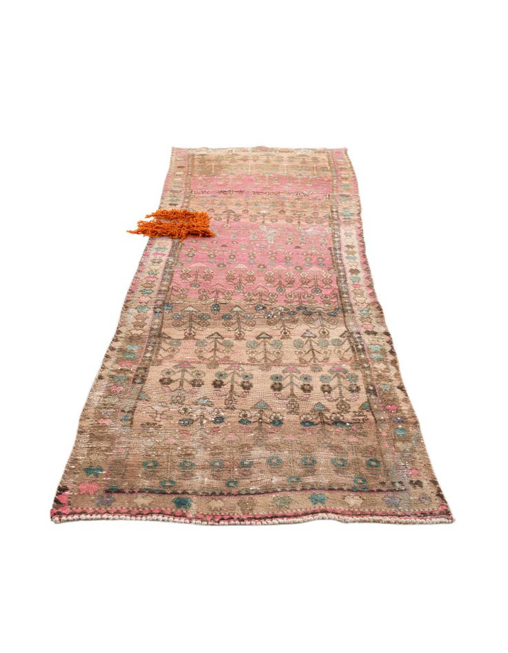 Detail image of  3' 6 x 9' 10  Hand Knotted Ultra Vintage Persian Wool Runner Rug