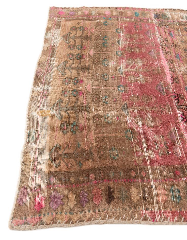 Detail image of  3' 6 x 9' 10  Hand Knotted Ultra Vintage Persian Wool Runner Rug