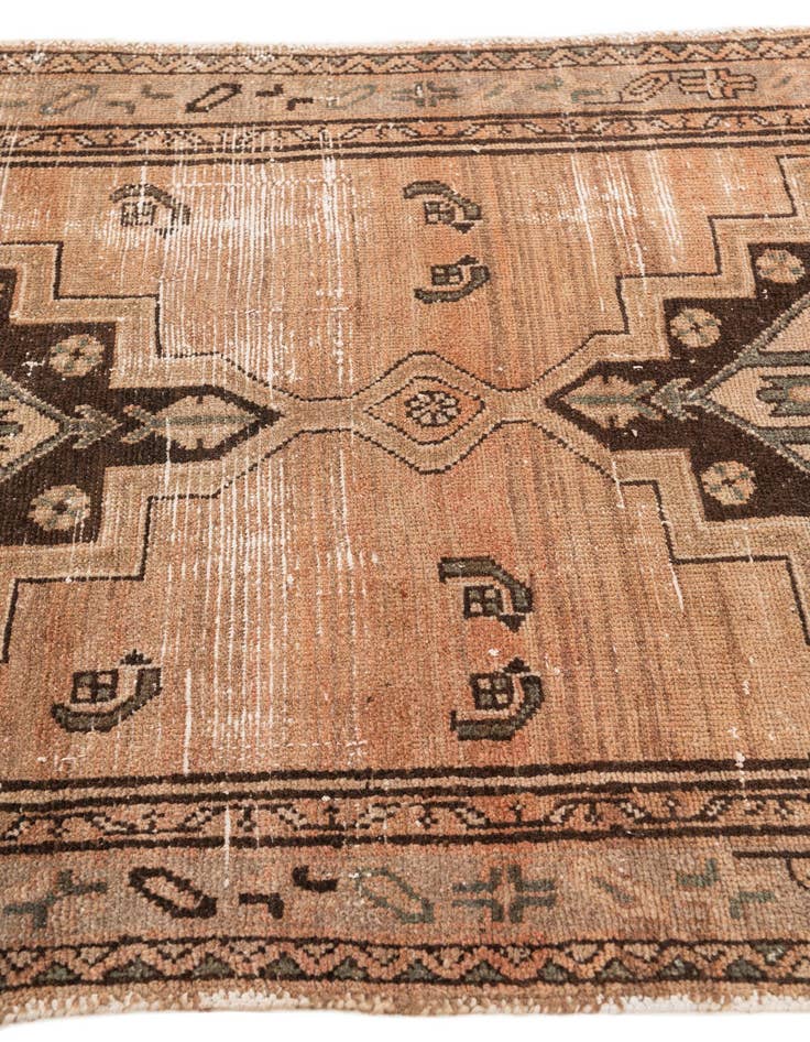 Detail image of  3' 7 x 9'  Hand Knotted Ultra Vintage Persian Wool Runner Rug