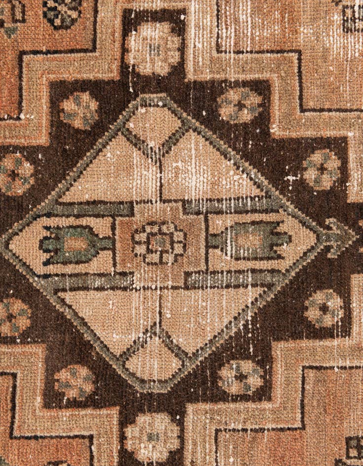 Detail image of  3' 7 x 9'  Hand Knotted Ultra Vintage Persian Wool Runner Rug
