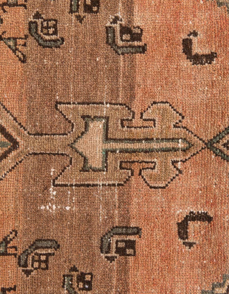 Detail image of  3' 7 x 9'  Hand Knotted Ultra Vintage Persian Wool Runner Rug