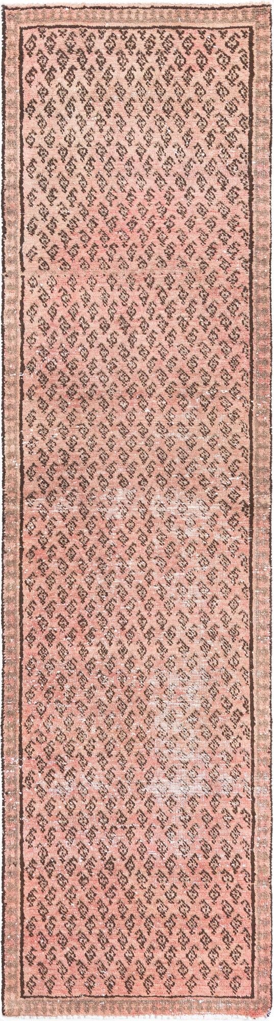  2' 5 x 9' 1  Hand Knotted Ultra Vintage Persian Wool Runner Rug