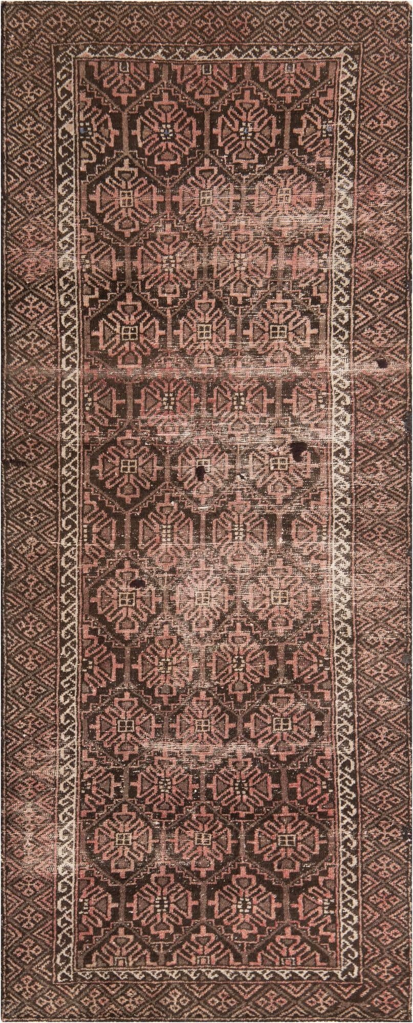  3' 3 x 7' 10  Hand Knotted Ultra Vintage Persian Wool Runner Rug