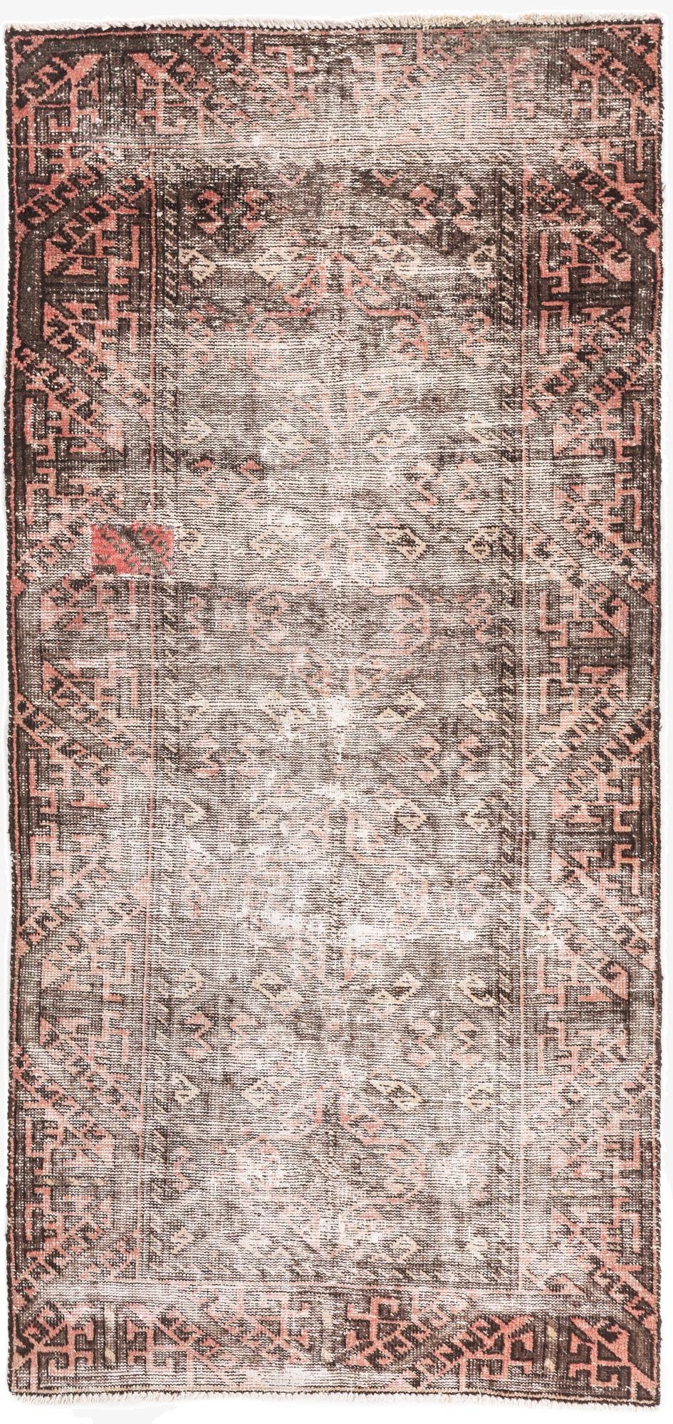  3' 4 x 7'  Hand Knotted Ultra Vintage Persian Wool Runner Rug