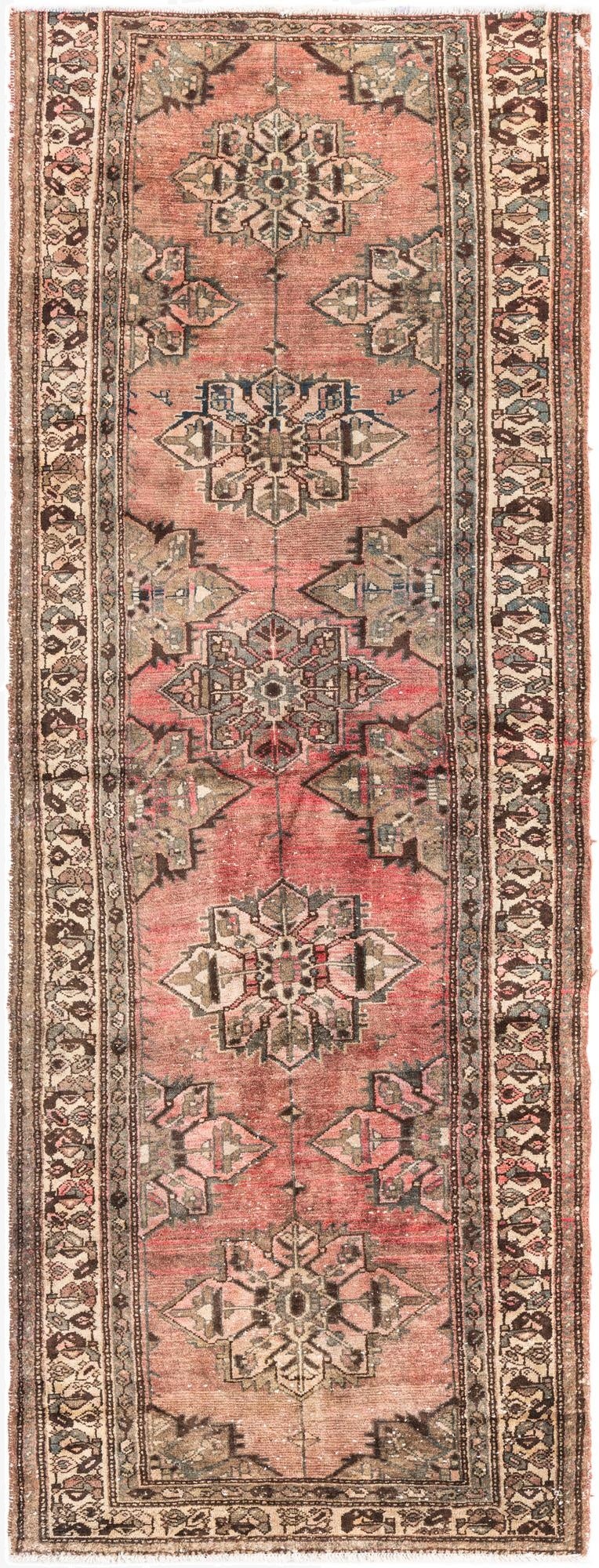 3' 3 x 8' 10  Hand Knotted Ultra Vintage Persian Wool Runner Rug