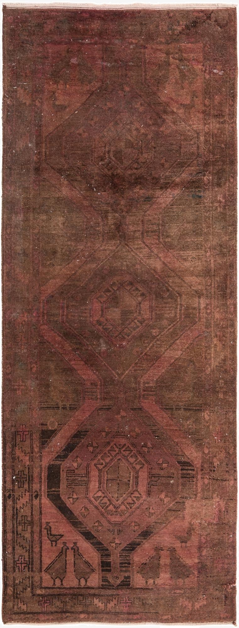  4' x 10' 4  Hand Knotted Ultra Vintage Persian Wool Runner Rug