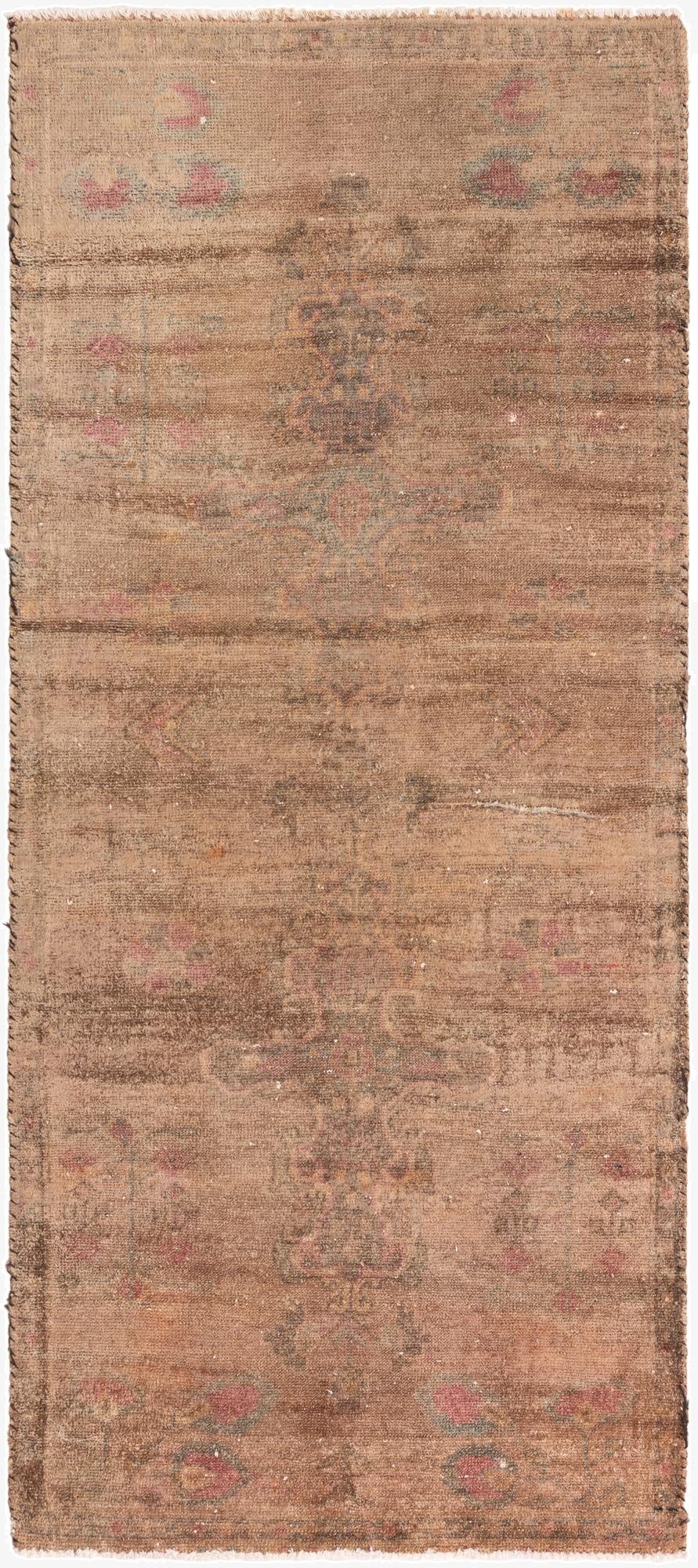  3' x 6' 8  Hand Knotted Ultra Vintage Persian Wool Runner Rug