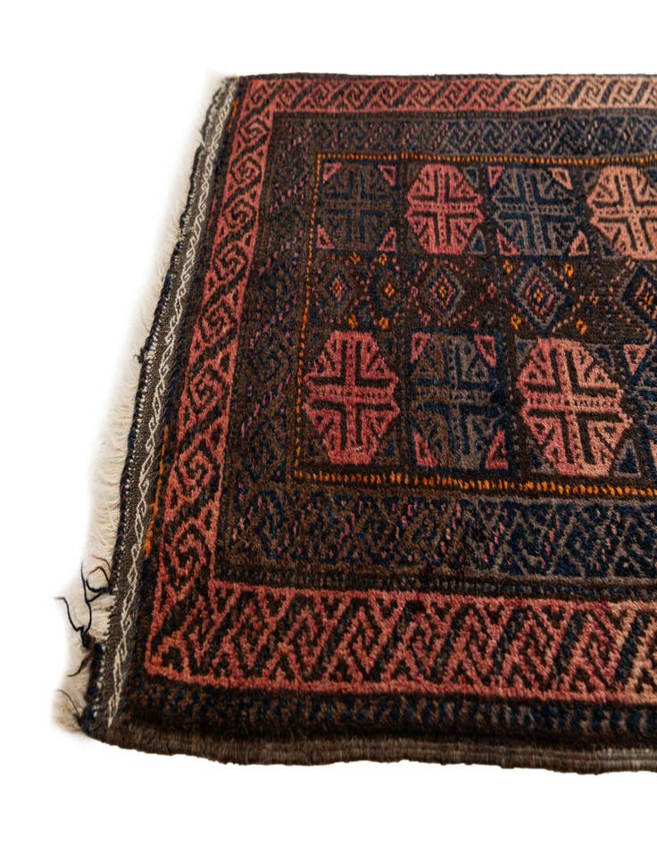 Detail image of 2' 2 x 2' 4 Hand Knotted Balouch Persian Wool Square Rug