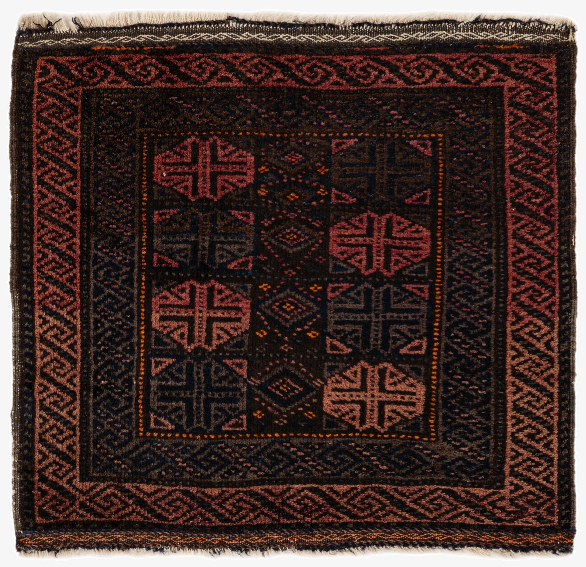  2' 2 x 2' 4  Hand Knotted Balouch Persian Wool Square Rug