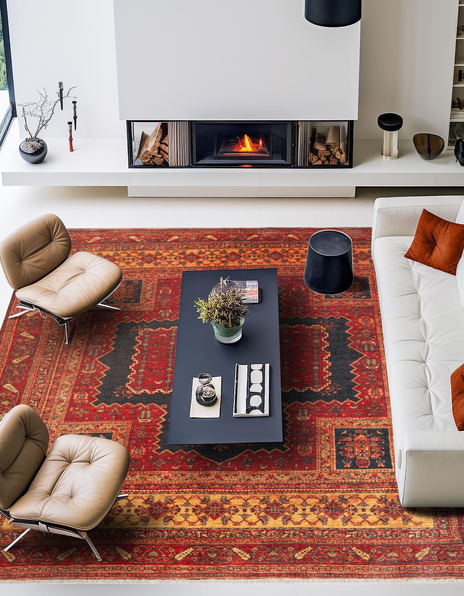 Rust Red 7' 9 x 7' 9 Boutique Square Rug | Rugs.com