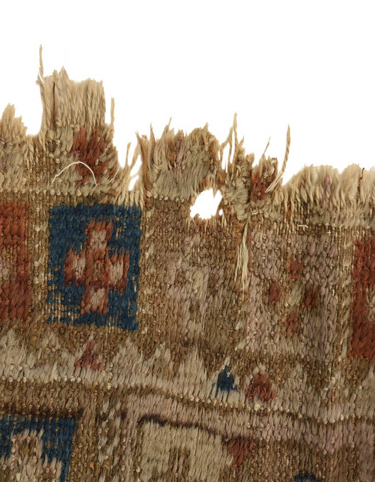 Detail image of  3' 10 x 4' 5  Hand Knotted Hamedan Persian Wool Square Rug