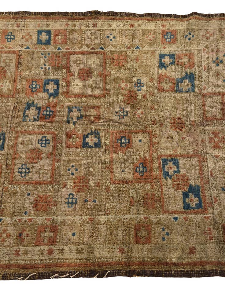 Detail image of  3' 10 x 4' 5  Hand Knotted Hamedan Persian Wool Square Rug