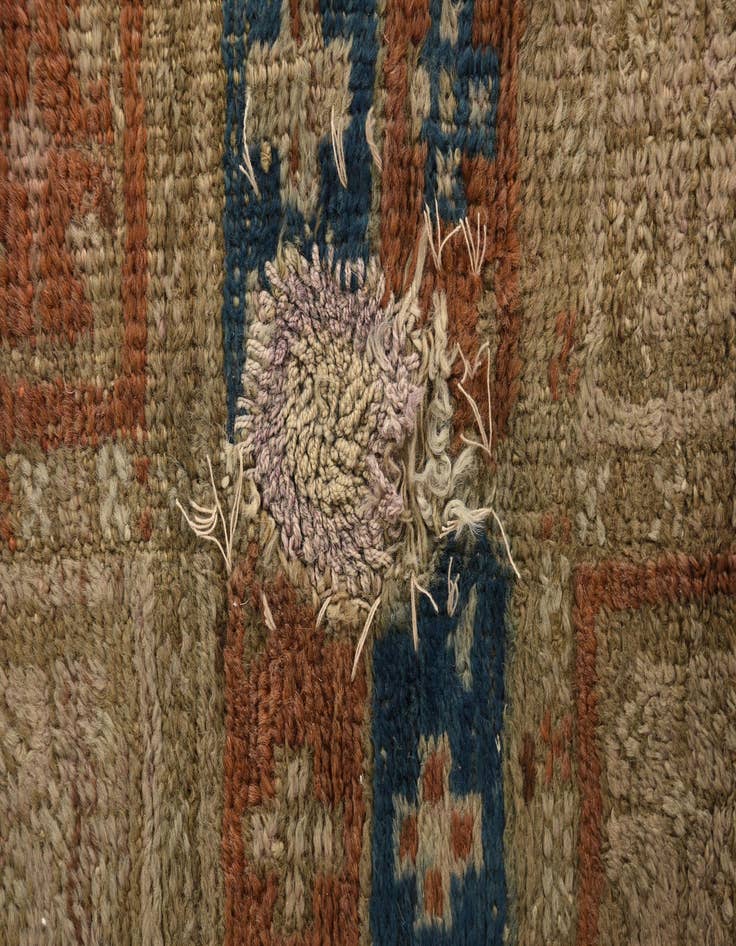 Detail image of  3' 10 x 4' 5  Hand Knotted Hamedan Persian Wool Square Rug