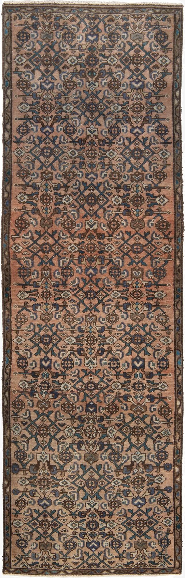  2' 10 x 9' 2  Hand Knotted Hamedan Persian Wool Square Rug