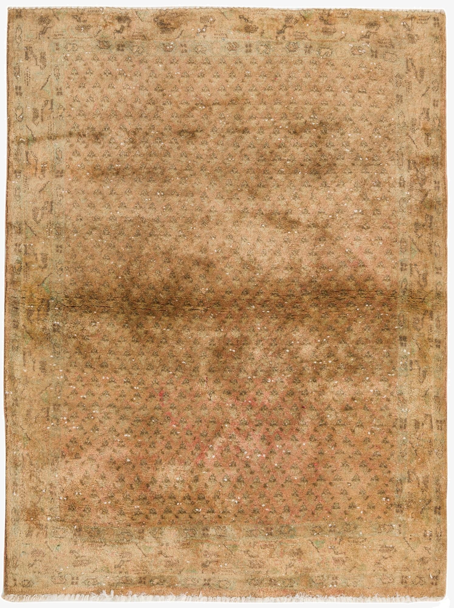  3' 8 x 4' 10  Hand Knotted Hamedan Persian Wool Square Rug