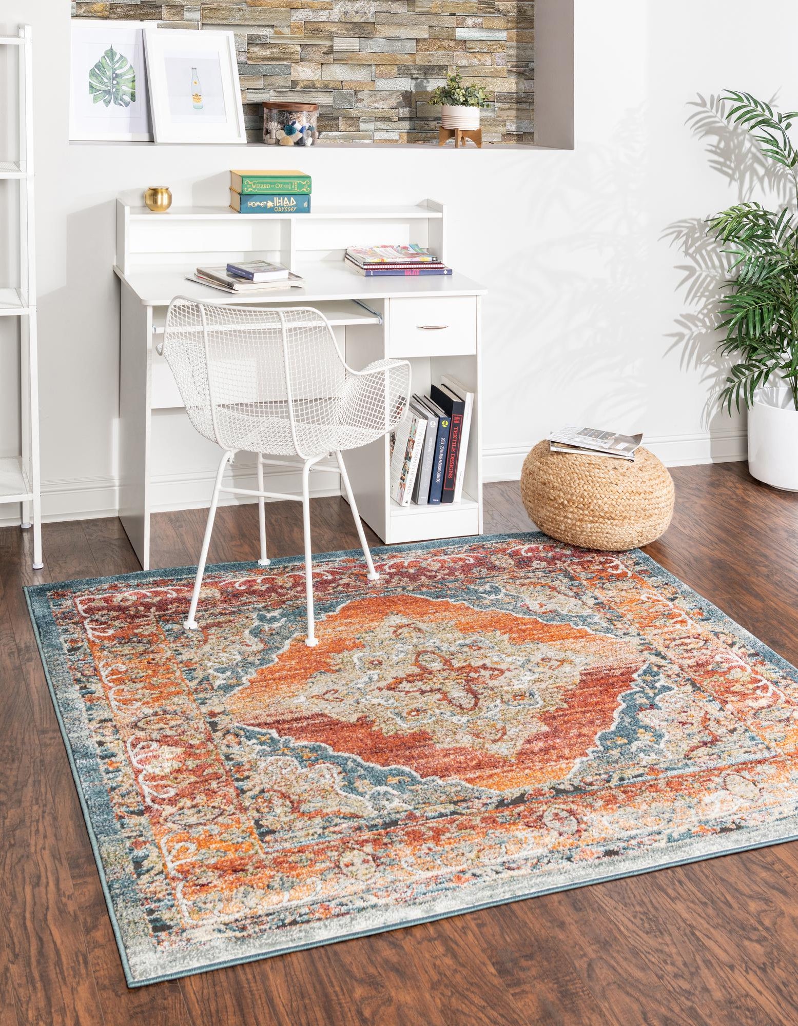 Rust Red 7' 10 x 7' 10 Isabella Square Rug | Rugs.com
