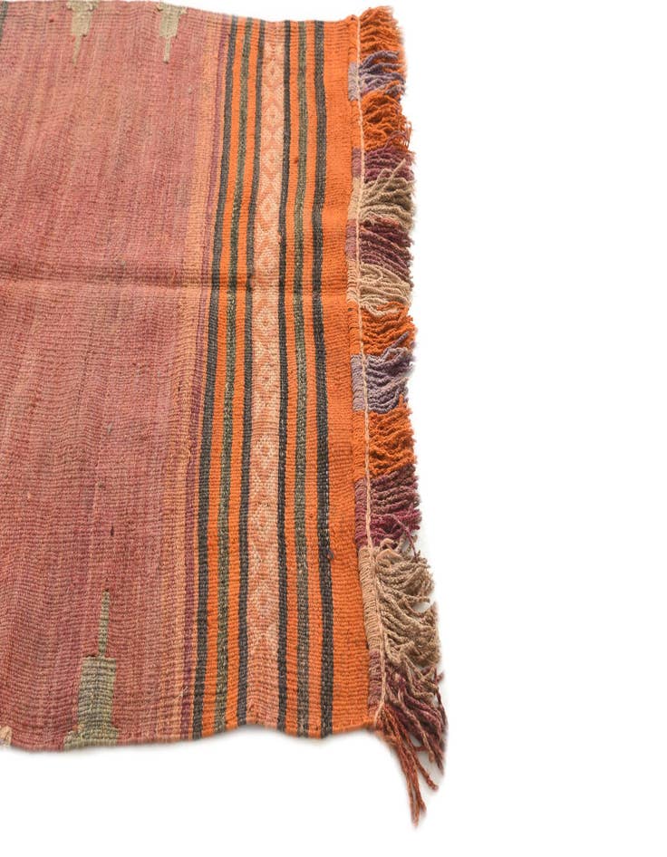 Detail image of  3' 5 x 3' 6  Hand Woven Kilim Afghan Wool Square Rug