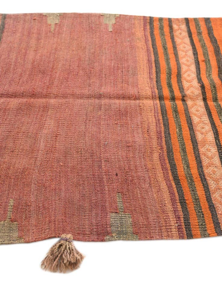 Detail image of  3' 5 x 3' 6  Hand Woven Kilim Afghan Wool Square Rug