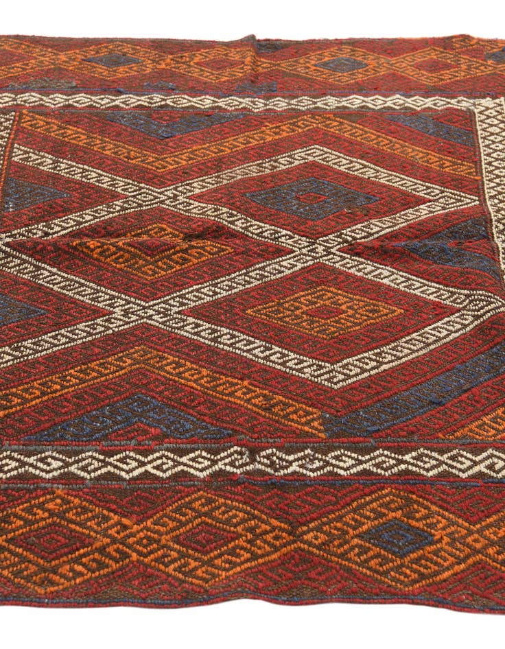 Detail image of  4' x 4' 3  Hand Woven Kilim Fars Wool Square Rug