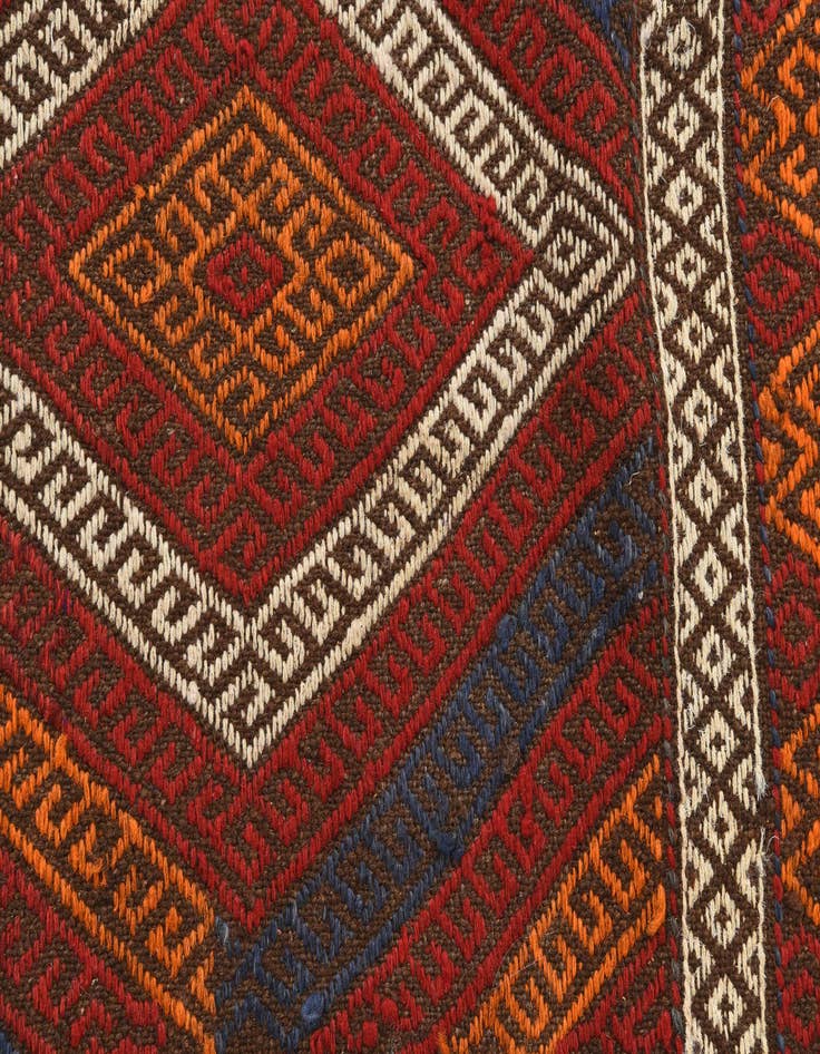Detail image of  4' x 4' 3  Hand Woven Kilim Fars Wool Square Rug