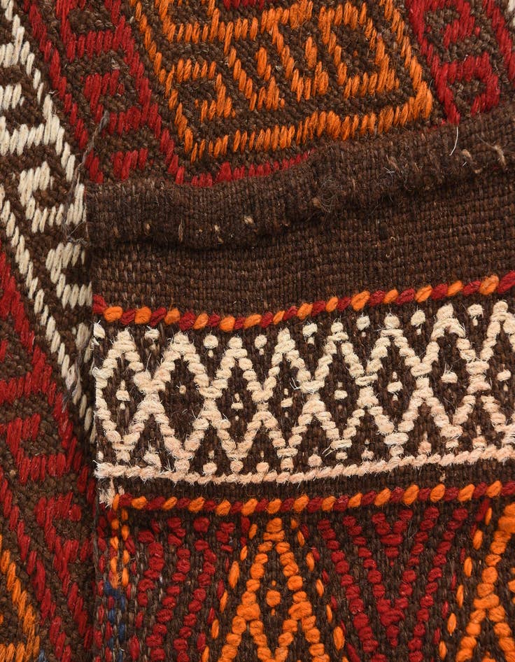 Detail image of  4' x 4' 3  Hand Woven Kilim Fars Wool Square Rug