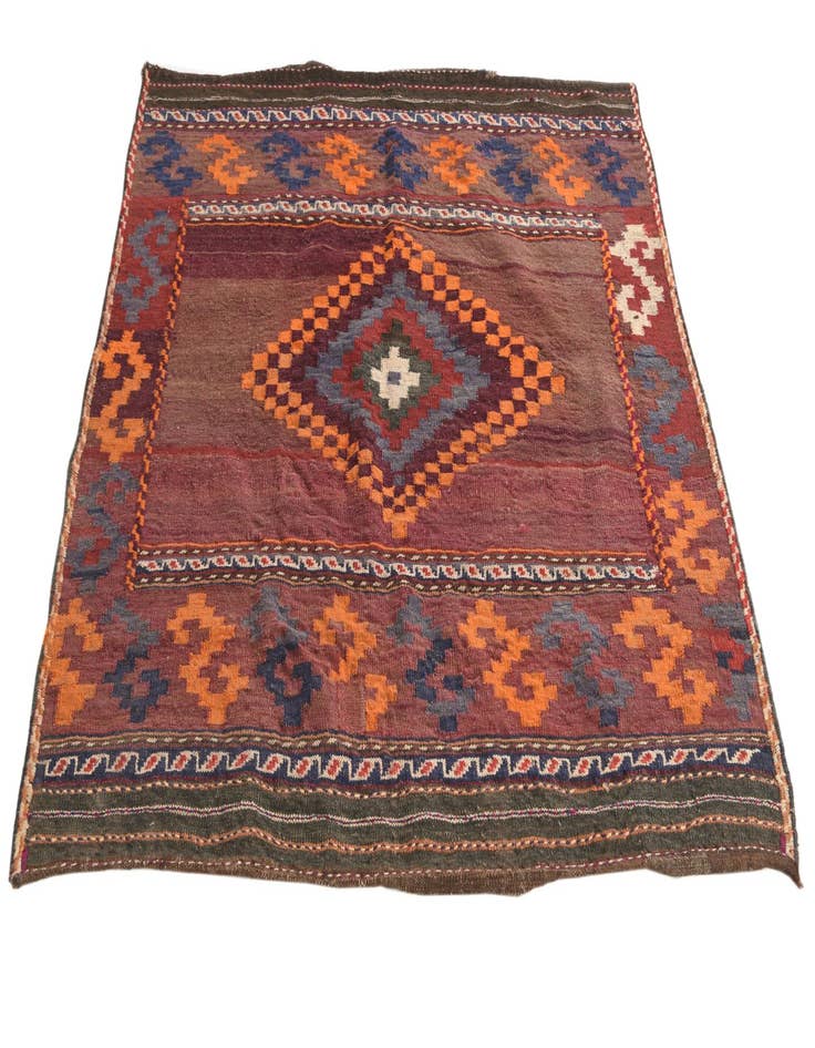 Detail image of  3' 9 x 3' 10  Hand Woven Kilim Fars Wool Square Rug