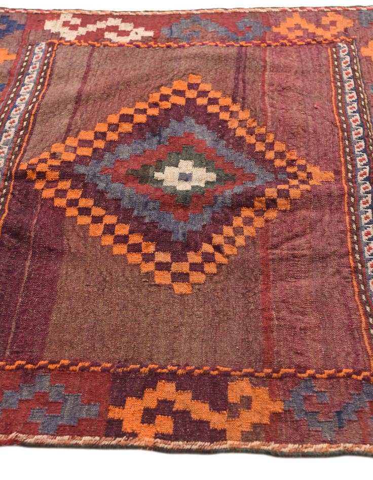 Detail image of  3' 9 x 3' 10  Hand Woven Kilim Fars Wool Square Rug