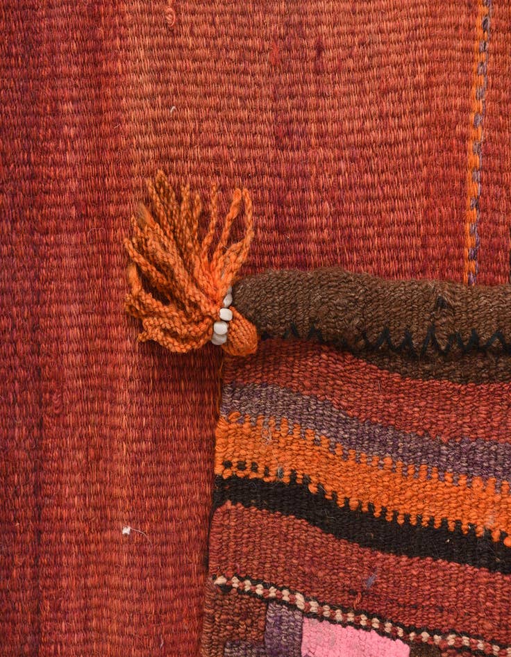 Detail image of 3' 3 x 3' 8 Hand Woven Kilim Fars Wool Square Rug