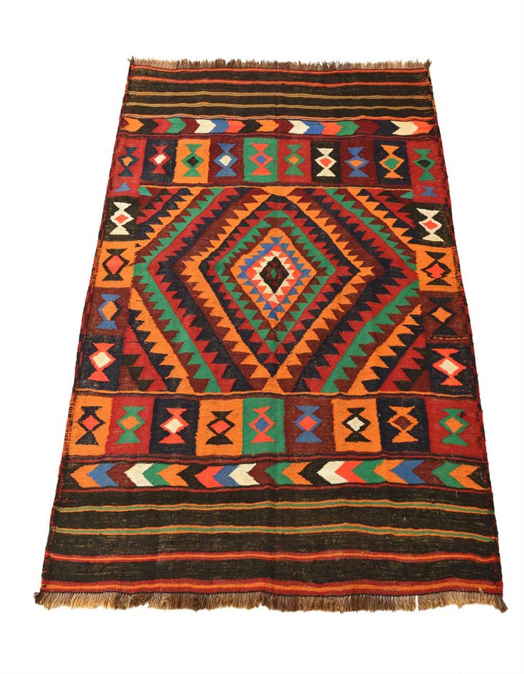 Detail image of  4' 2 x 4' 2  Hand Woven Kilim Fars Wool Square Rug