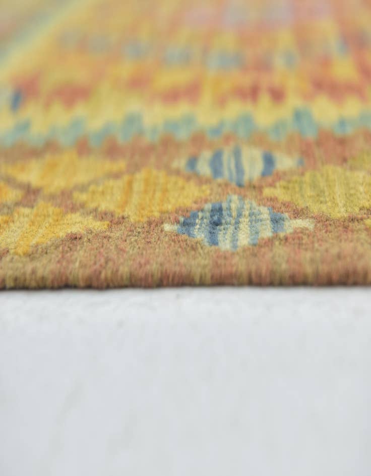 Detail image of  3' x 3' 9  Hand Woven Kilim Maymana Wool Square Rug