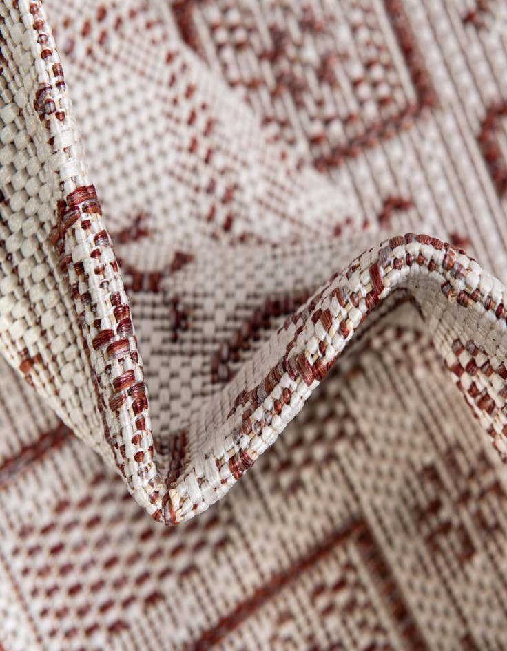 Detail image of  5' 3 x 5' 3  Washable Aztec Indoor / Outdoor Square Rug