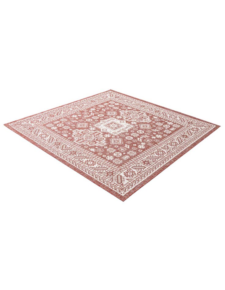 Detail image of  6' x 6'  Washable Aztec Indoor / Outdoor Square Rug