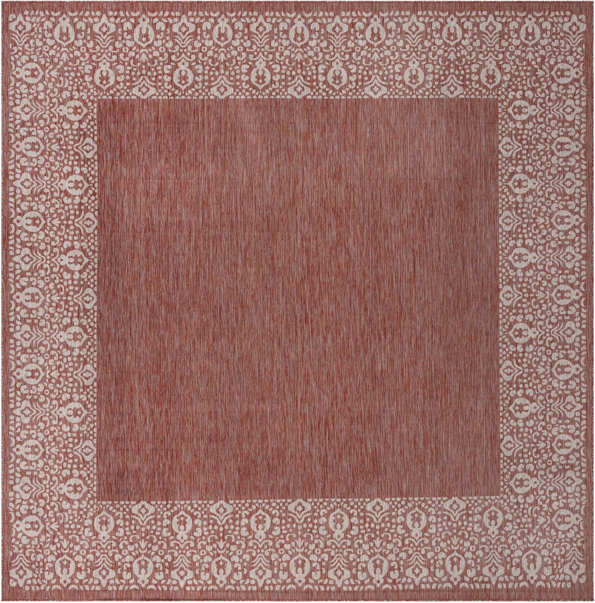  13' x 13'  Washable Border Indoor / Outdoor Square Rug