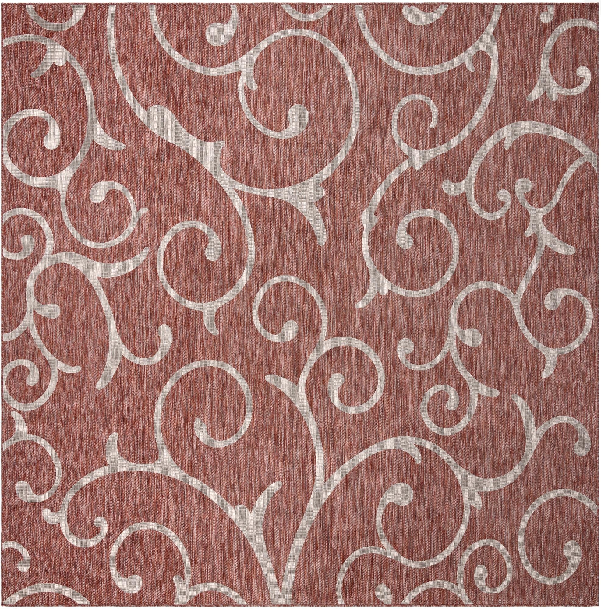  13' x 13'  Washable Botanical Indoor / Outdoor Square Rug