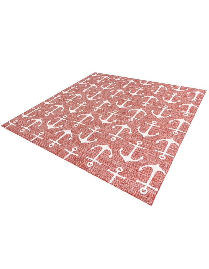 Detail image of  10' x 10'  Washable Coastal Indoor / Outdoor Square Rug