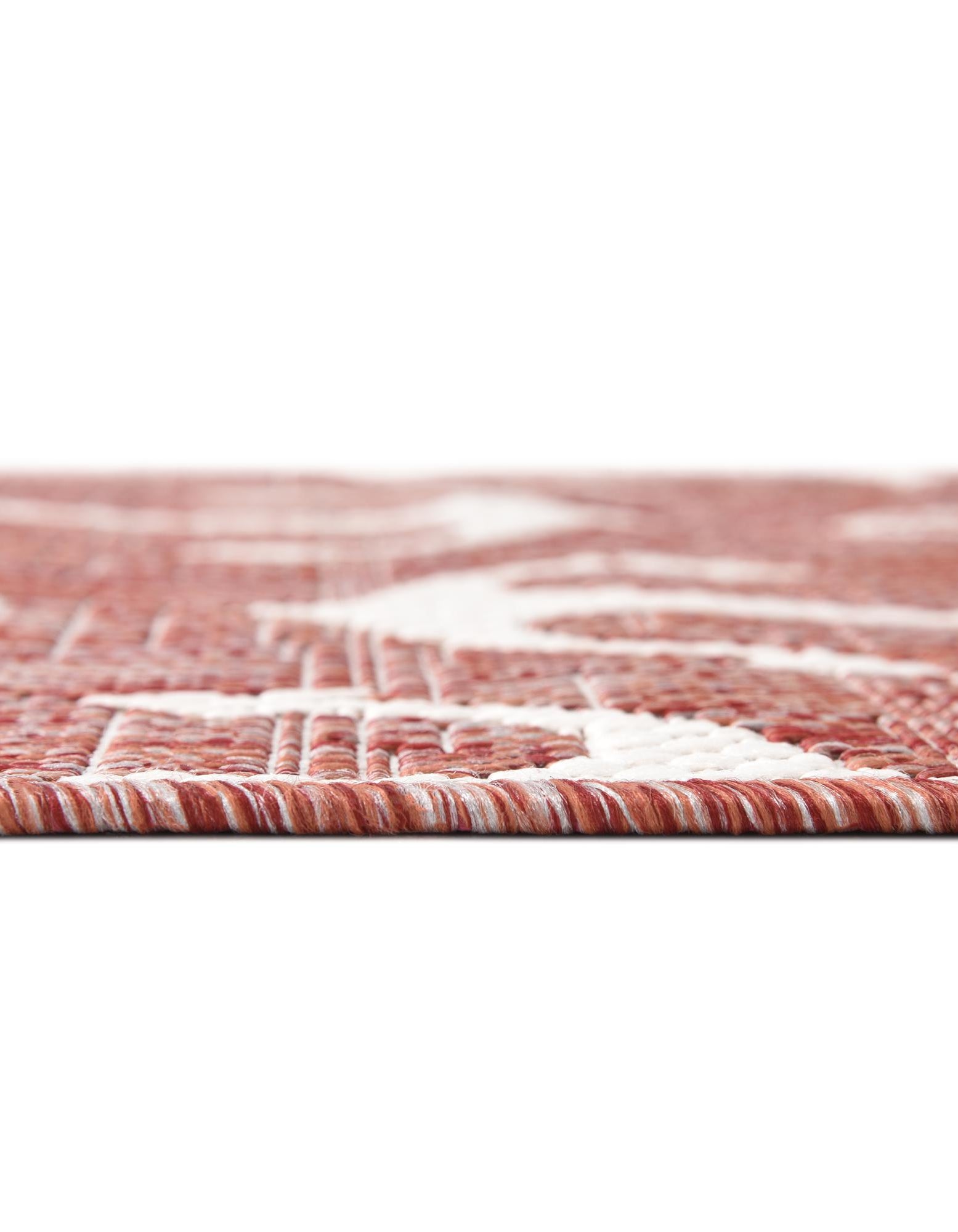 Rust Red 10' x 10' Coastal Outdoor Square Rug | Rugs.com