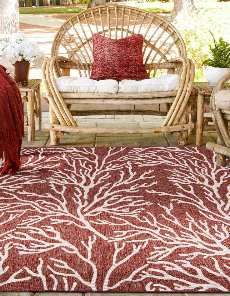 Detail image of  13' x 13'  Washable Coastal Indoor / Outdoor Square Rug