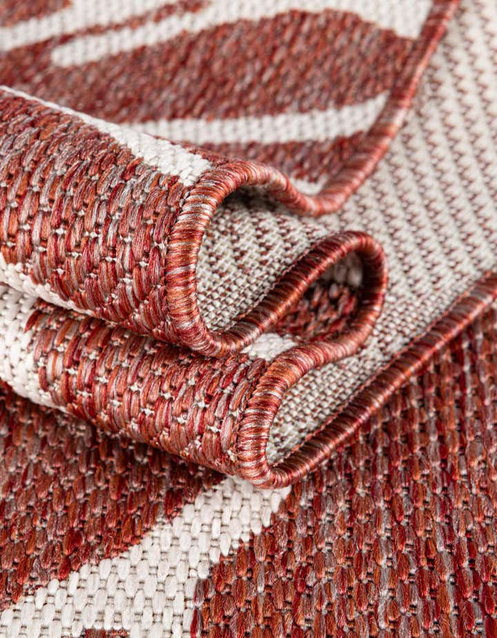 Rust Red 12' x 12' Washable Coastal Indoor / Outdoor Square Rug | Rugs.com