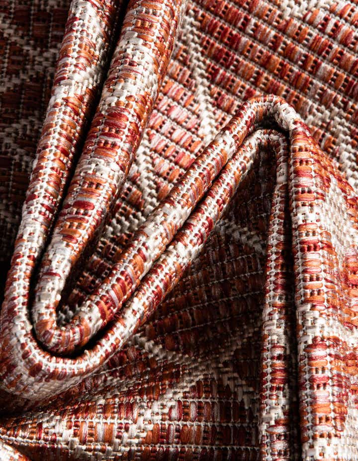 Rust Red 5' 3 x 5' 3 Washable Lattice Indoor / Outdoor Square Rug ...
